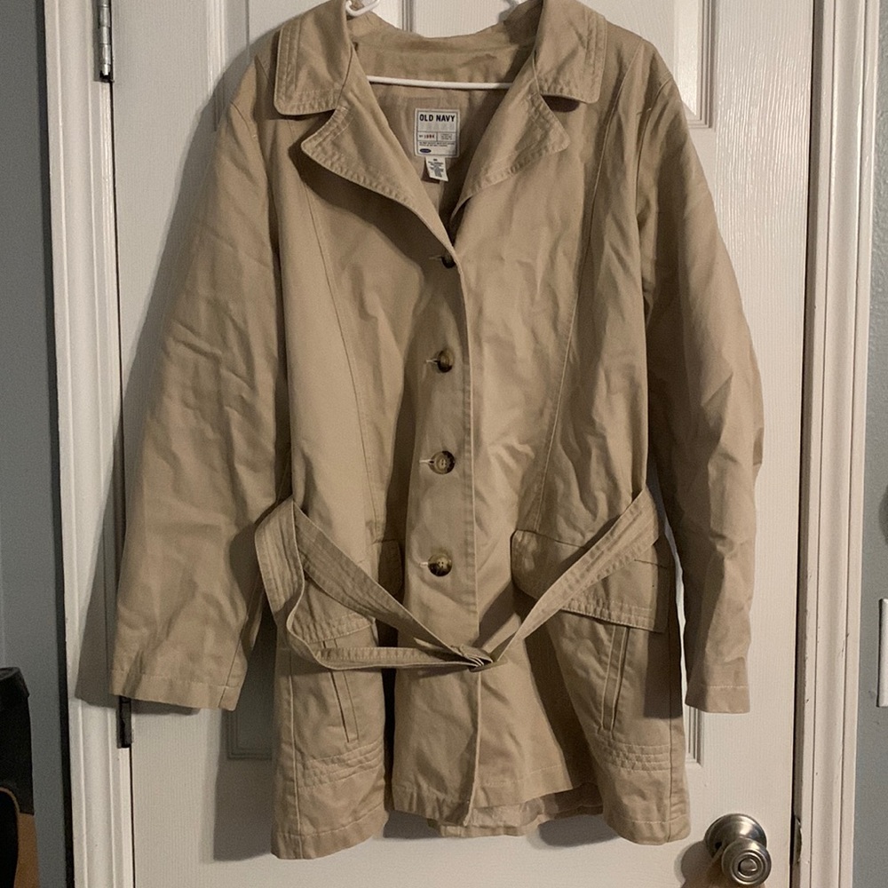 Old Navy 1/4 length belted trench coat.